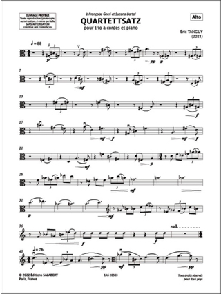 Quartettsatz - Tanguy Eric - Partition - Quatuors